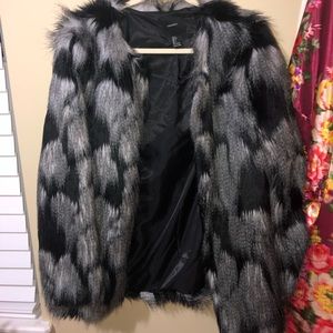 Black Faux Fur Coat